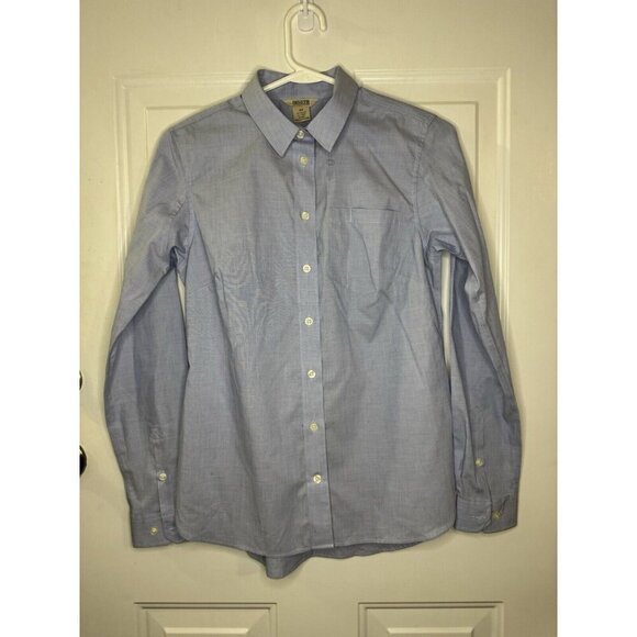 NWT Womens Duluth Trading Co Button Front Shirt Blue Casual Basic Minimalist XS - Picture 1 of 8